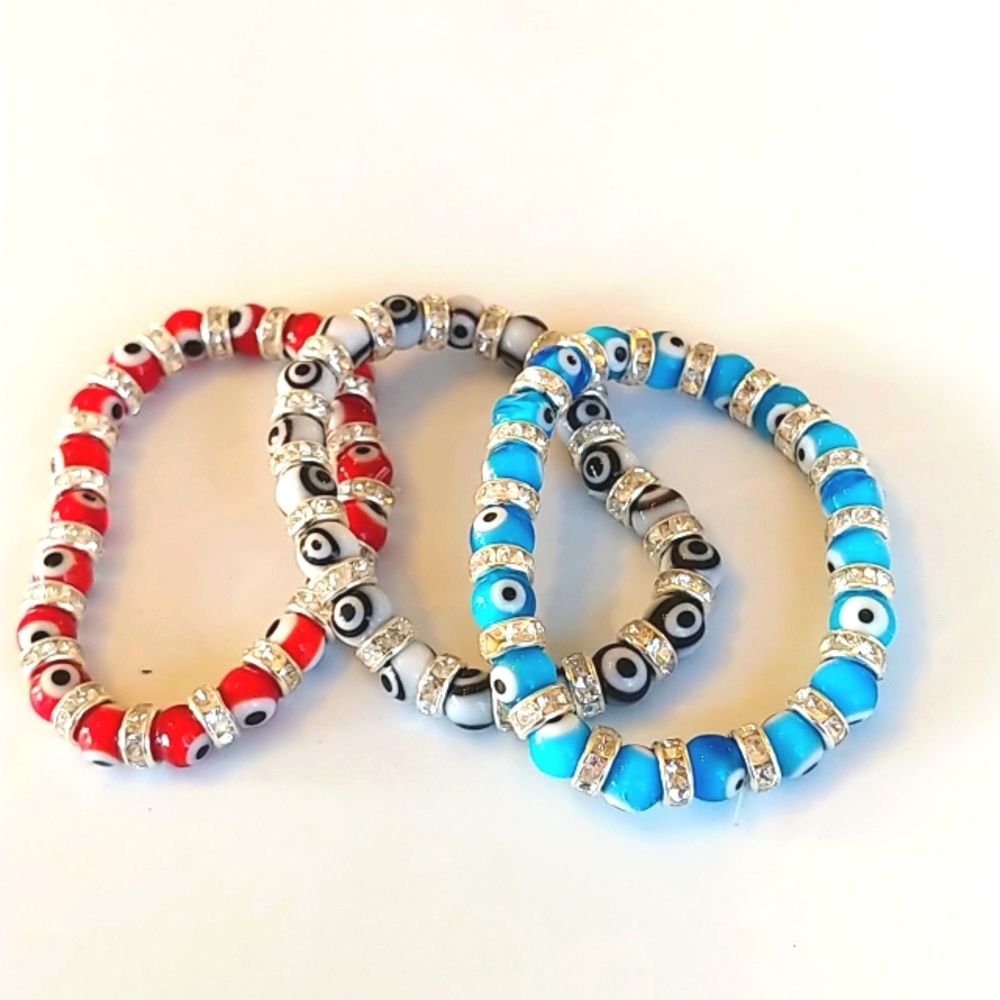 3/$15 kid's evil eye stretchy bracelets NWT